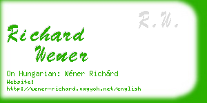 richard wener business card