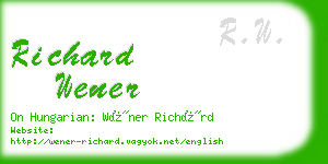 richard wener business card